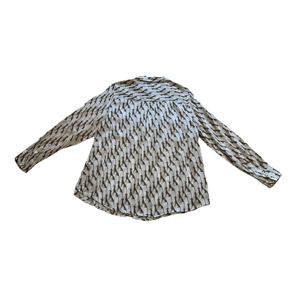 Chico’s Cheetah Print Blouse Button Down Long Sleeve - Size Large - Picture 3 of 14